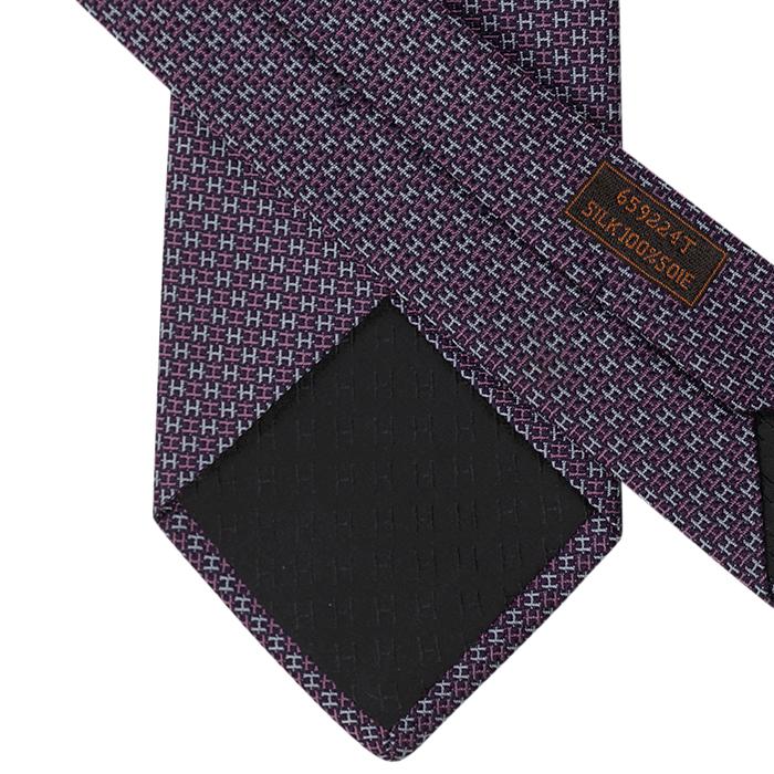 Hermes Men's Silk Tie Heavy Twill Geometric Pattern 659224T | Necktie Cravate