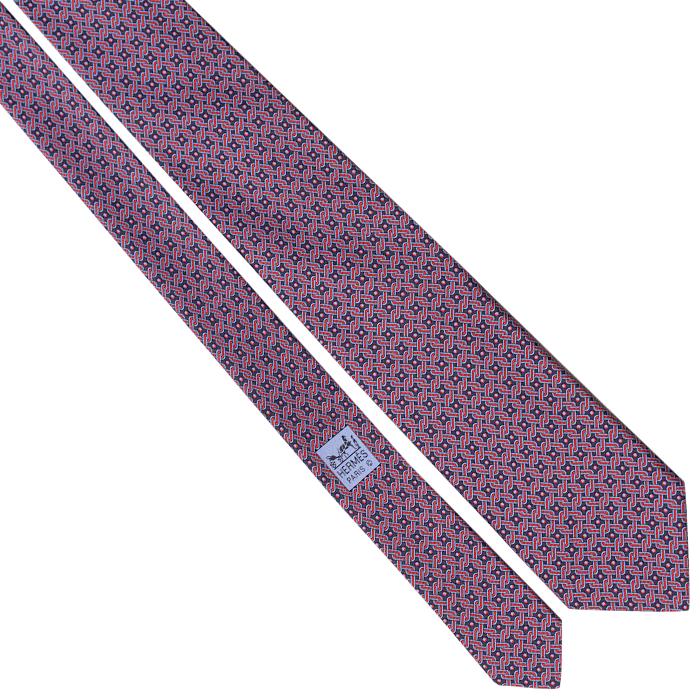 Hermes Men's Silk Tie Geometric Pattern 605855 | Necktie Cravate