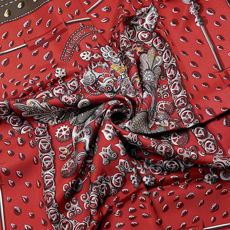 Hermes Scarf "Tresors Retrouves" by Annie Faivre 90cm Silk | Carre Foulard