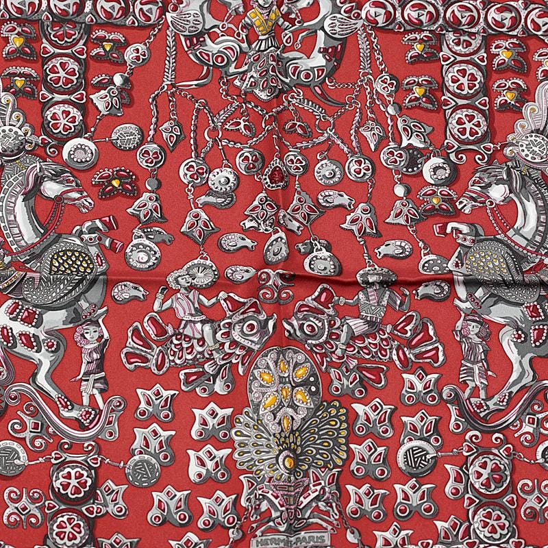 Hermes Scarf "Tresors Retrouves" by Annie Faivre 90cm Silk | Carre Foulard