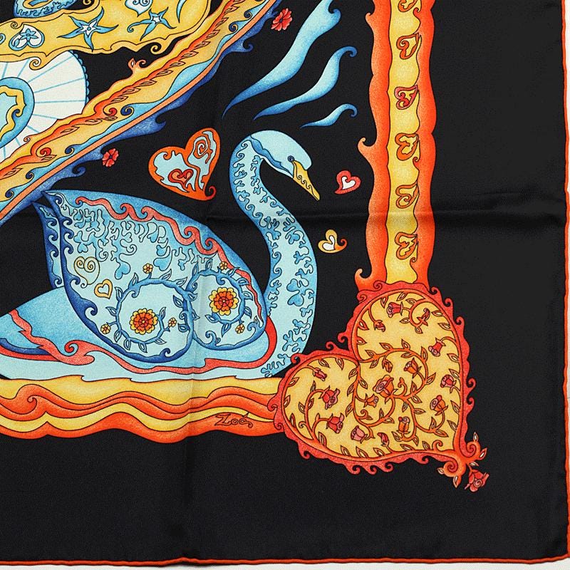 Hermes Scarf "De Tout Coeur" by Zoe Pauwels 90cm Silk | Carre Foulard