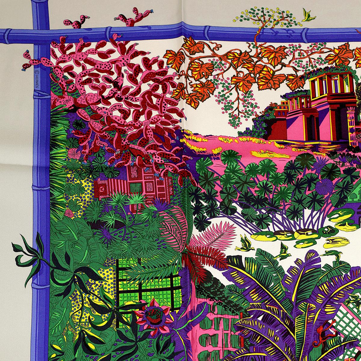 Hermes Scarf "Jardins d'Hiver" by Annie Faivre 90cm Silk | Carre Foulard