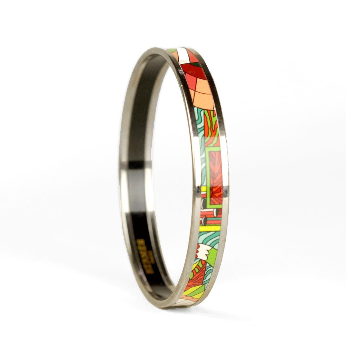 Hermes Bracelet Enamel Palladium Silver 65 Narrow – Exquisite