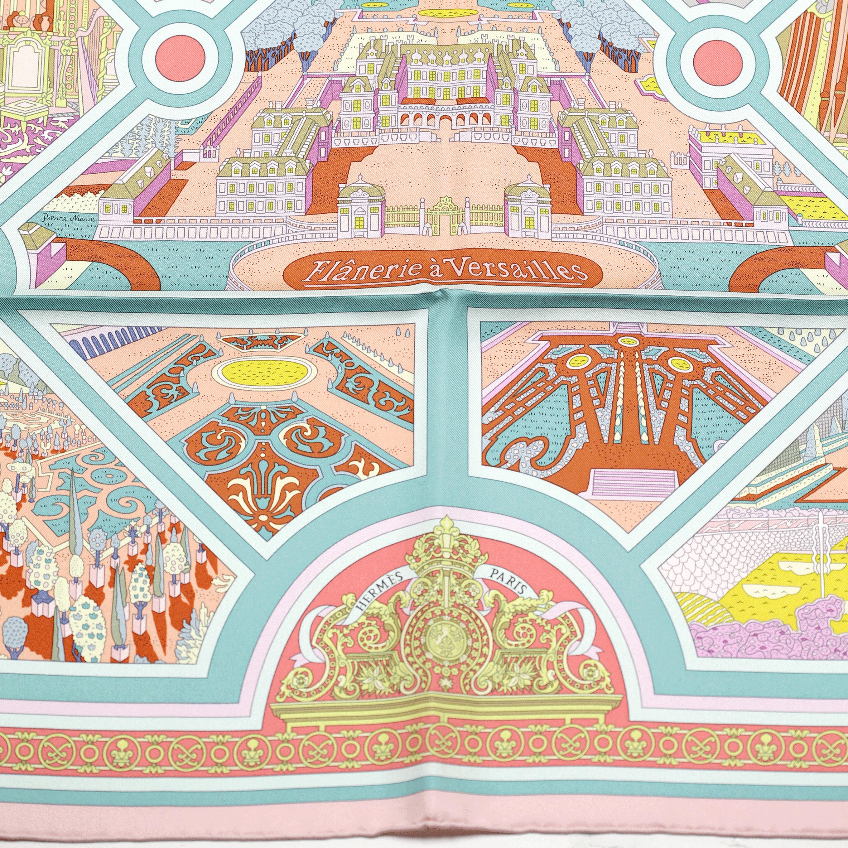 Hermes Scarf "Flanerie a Versailles" by Pierre Marie 90cm Silk | Carre Foulard