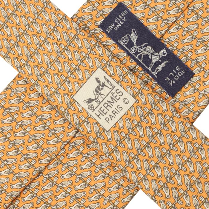 Hermes Men's Silk Tie Bird on a Wire Pattern 5514 | Necktie Cravate