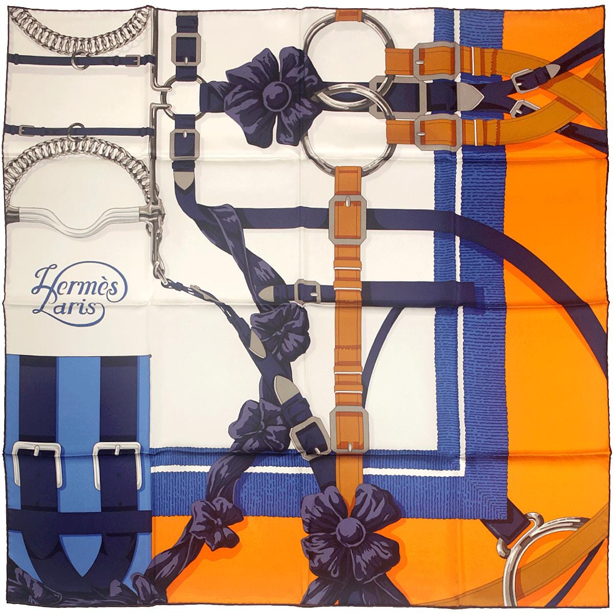 Hermes Scarf "Grand Manege Detail" by Henri d'Origny 90cm Silk | Carre Foulard