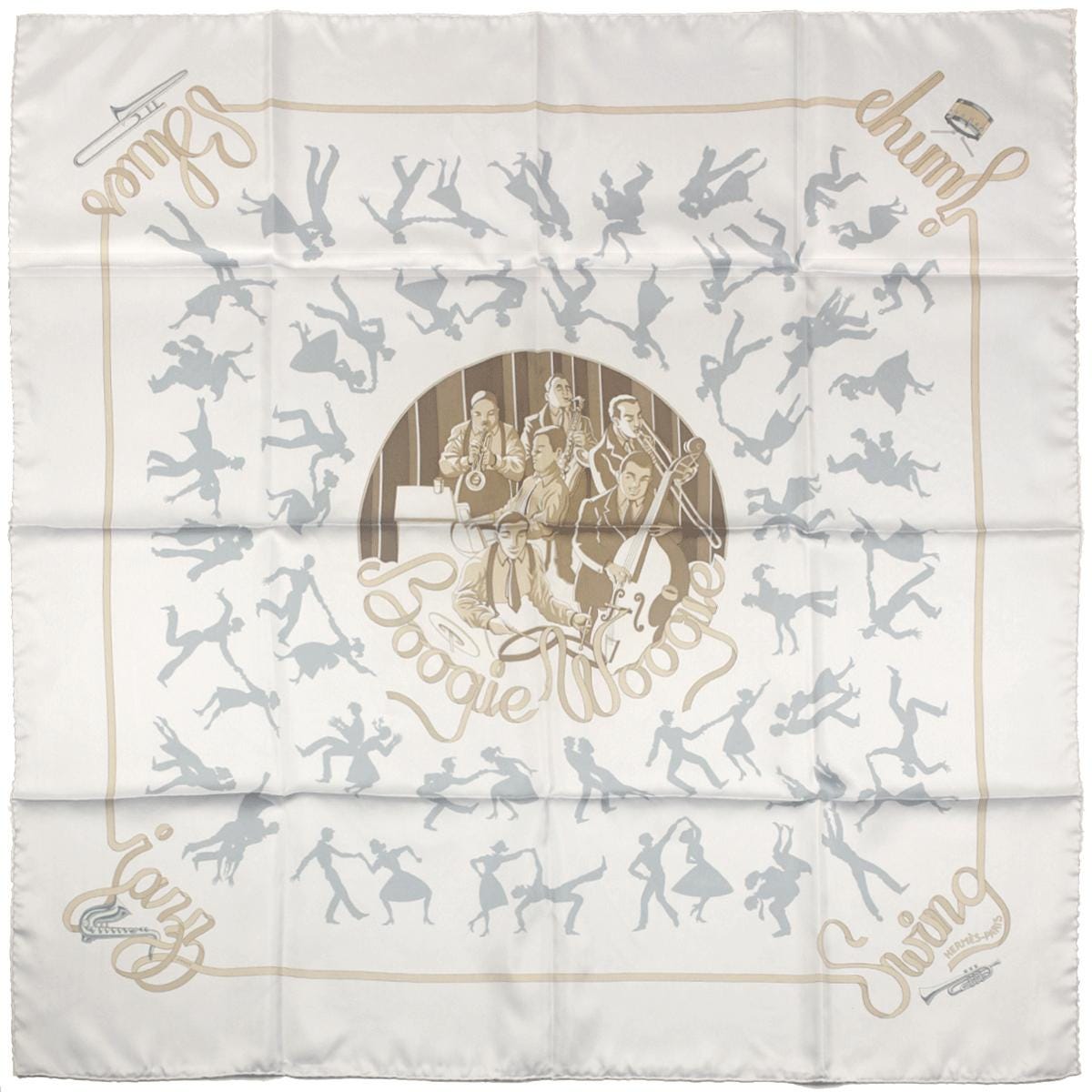 Hermes Scarf "Boogie Woogie" by Sophie Koechlin 90cm Silk | Carre Foulard