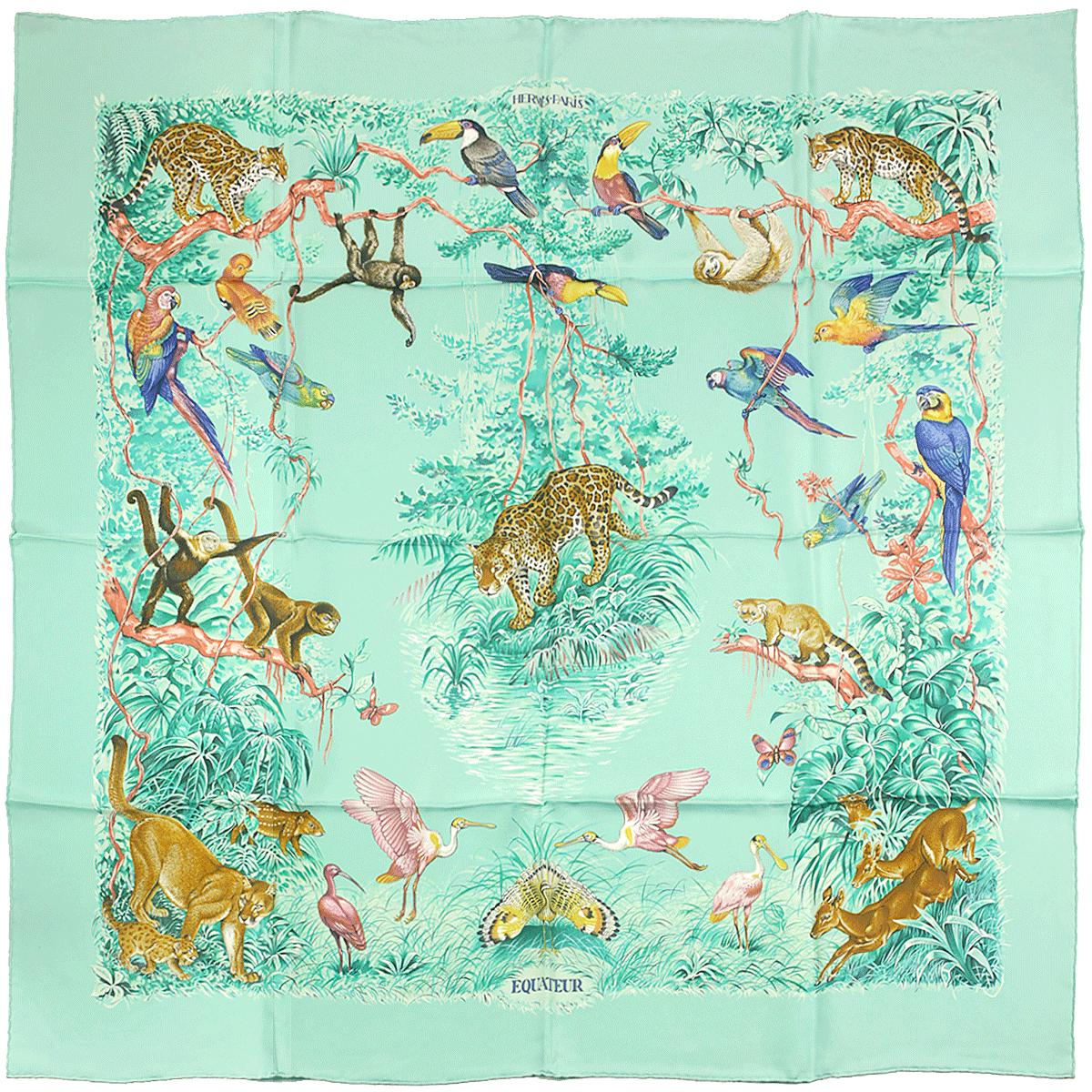 Hermes Scarf "Equateur" by Robert Dallet 90cm Silk | Wash Carre