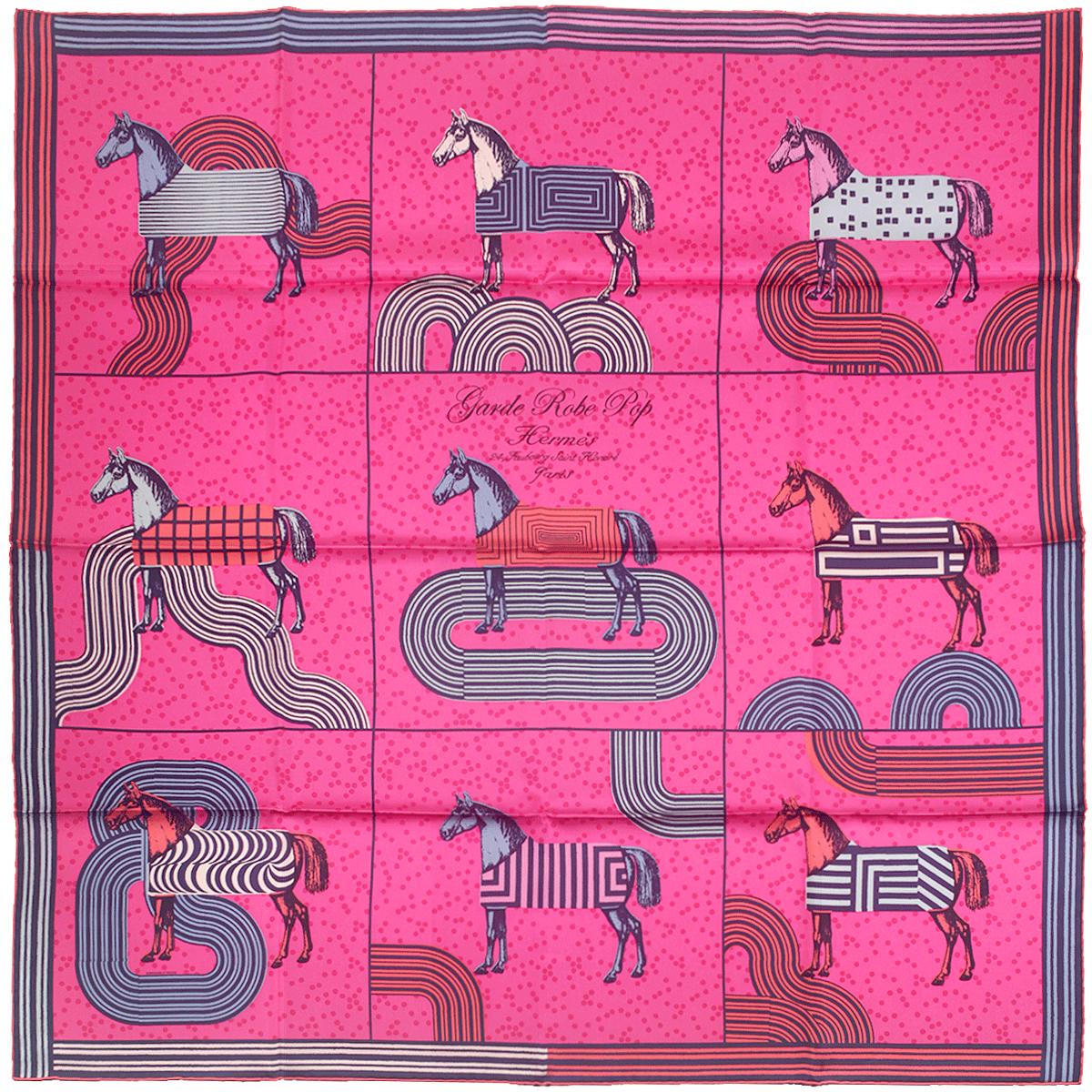 Hermes Scarf "Garde Robe Pop" by Giancarlo Pagni 90cm Silk | Foulard Carre