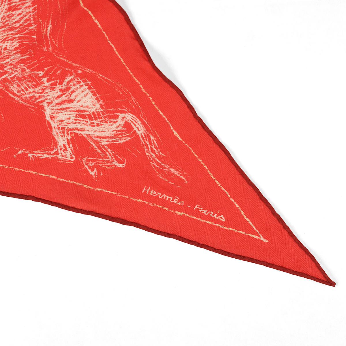 Hermes Scarf "Pirouette au Galop" by Jean-Louis Sauvat Losange 50cm x 120cm Cashmere | Carre Foulard