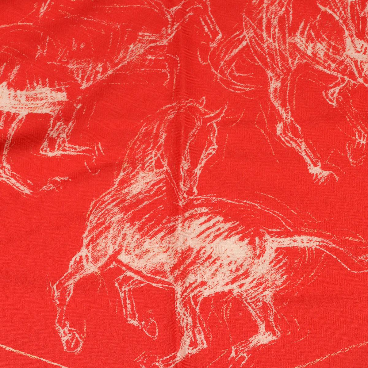 Hermes Scarf "Pirouette au Galop" by Jean-Louis Sauvat Losange 50cm x 120cm Cashmere | Carre Foulard