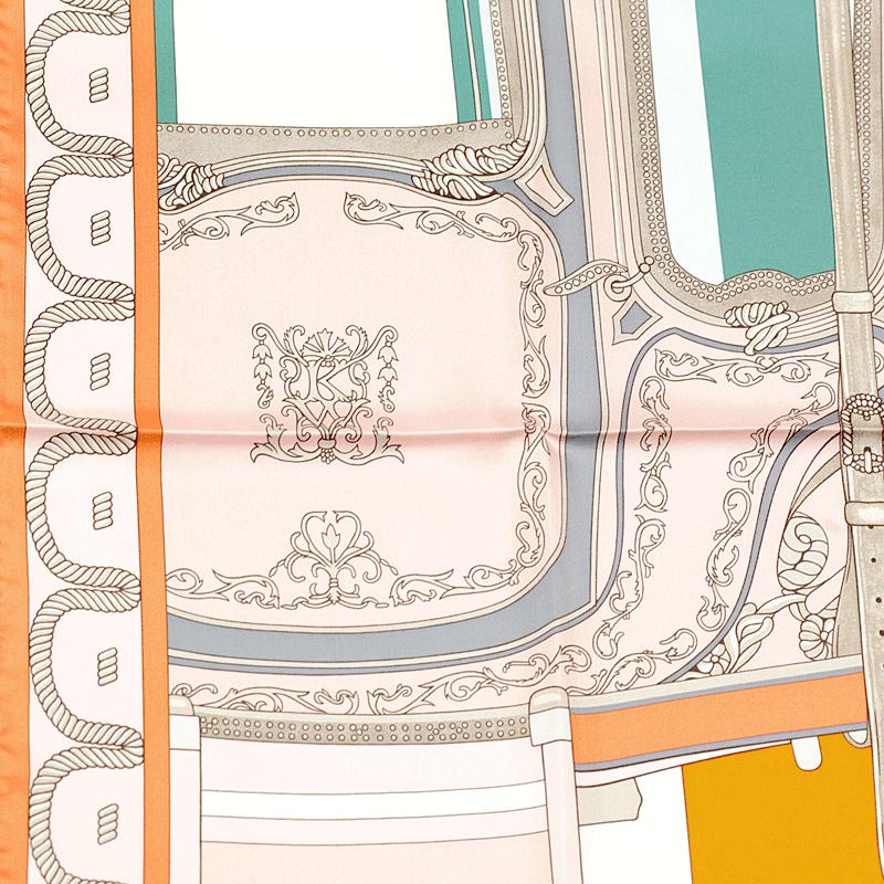 エルメス　シルク　カレBALADE EN BERLINE 白　ベルリンヌの馬車 エルメス シルク カレBALADE EN BERLINE 白 ベルリンヌの馬車 エルメス