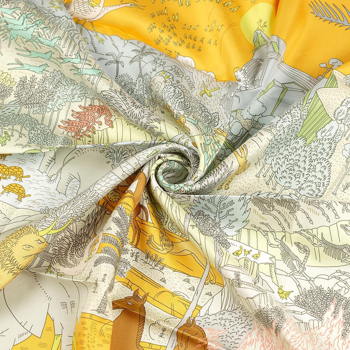 Hermes Scarf "Les Carnaval des Animaux" by Thibaut Huchard 90cm Silk | Carre Foulard