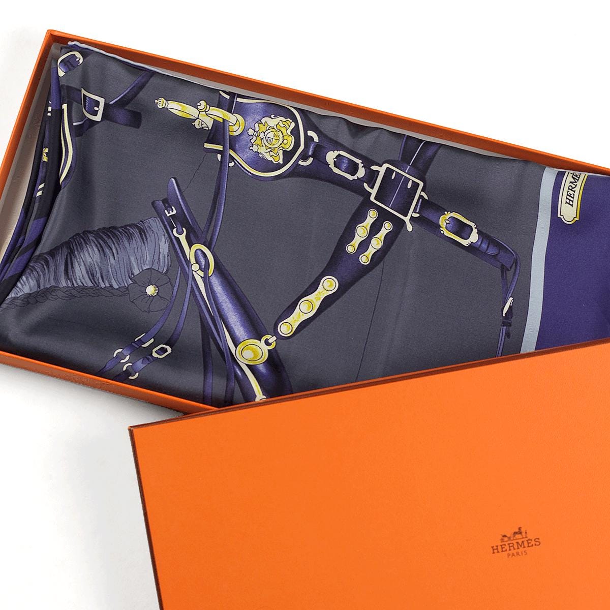 Hermes Scarf "Harnais de Cour en Patch" by Philippe Ledoux 140cm Silk | Carre Foulard