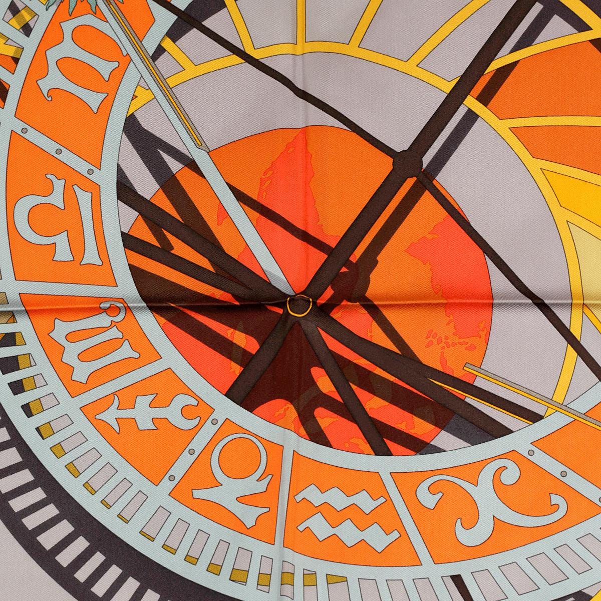 Hermes Scarf "Mecanique du Temps" by Loic Dubigeon 90cm Silk | Carre