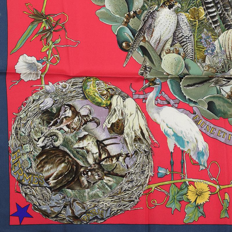 Hermes Scarf "Faune et Flora du Texas" by Kermit Oliver 90cm Silk | GRAIL Carre Foulard