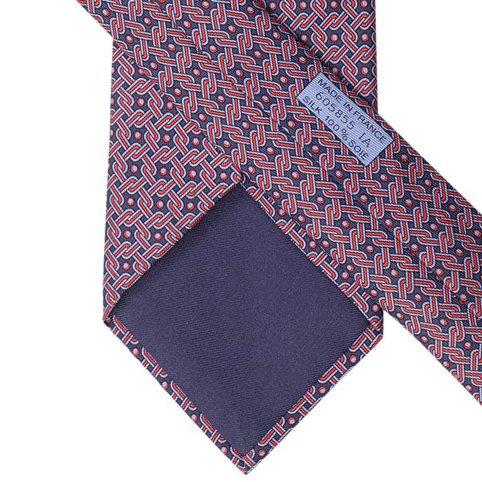 Hermes Men's Silk Tie Geometric Pattern 605855 | Necktie Cravate