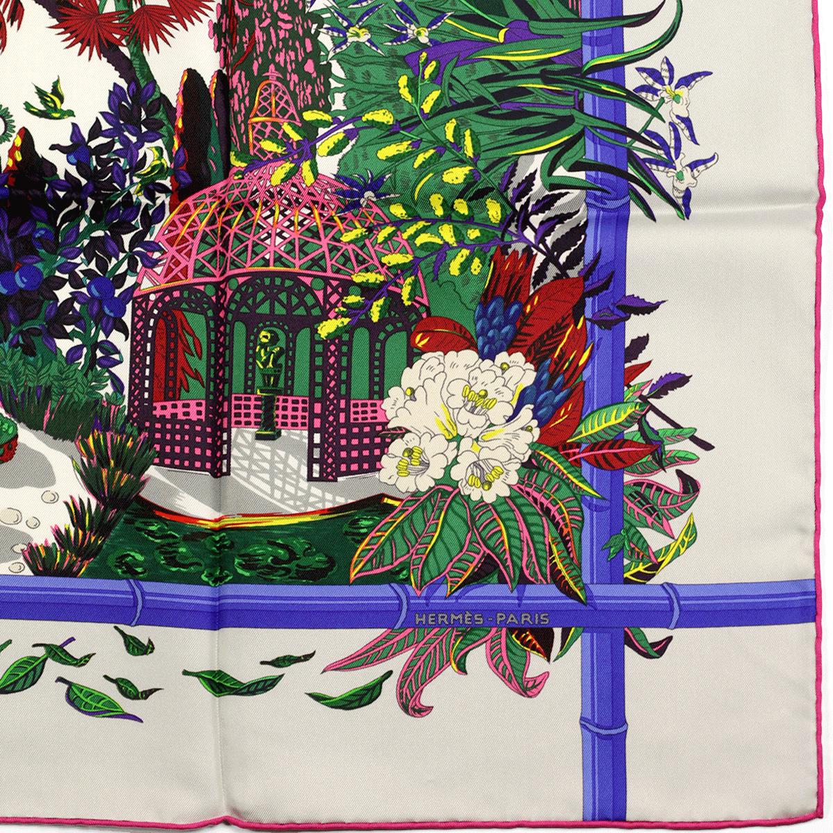 Hermes Scarf "Jardins d'Hiver" by Annie Faivre 90cm Silk | Carre Foulard