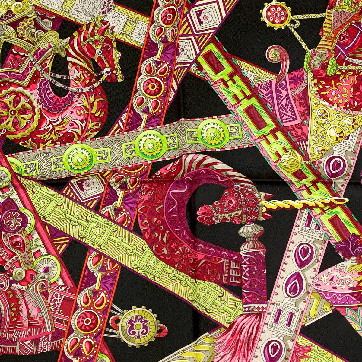 Hermes Scarf "Songe de la Licorne" by Annie Faivre 90cm Silk | Carre Foulard