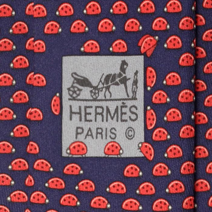 Hermes Men's Silk Tie Whimsical Lady Bugs Pattern 605801 | Necktie Cravate