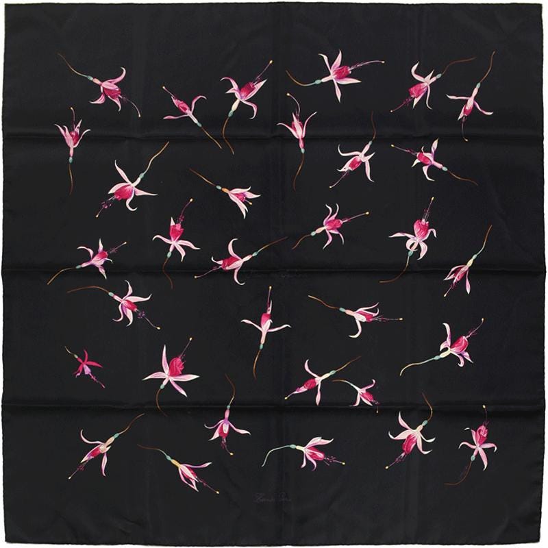 Hermès Fleurs de Fuchsia シルクスカーフ　エルメス エルメス カレ90 Fleurs De Fuchsia フクシャの花 スカーフ シルク