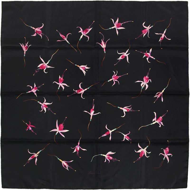 Hermes Scarf "Fleurs de Fuchsia" by Leigh P. Cook 90cm Silk