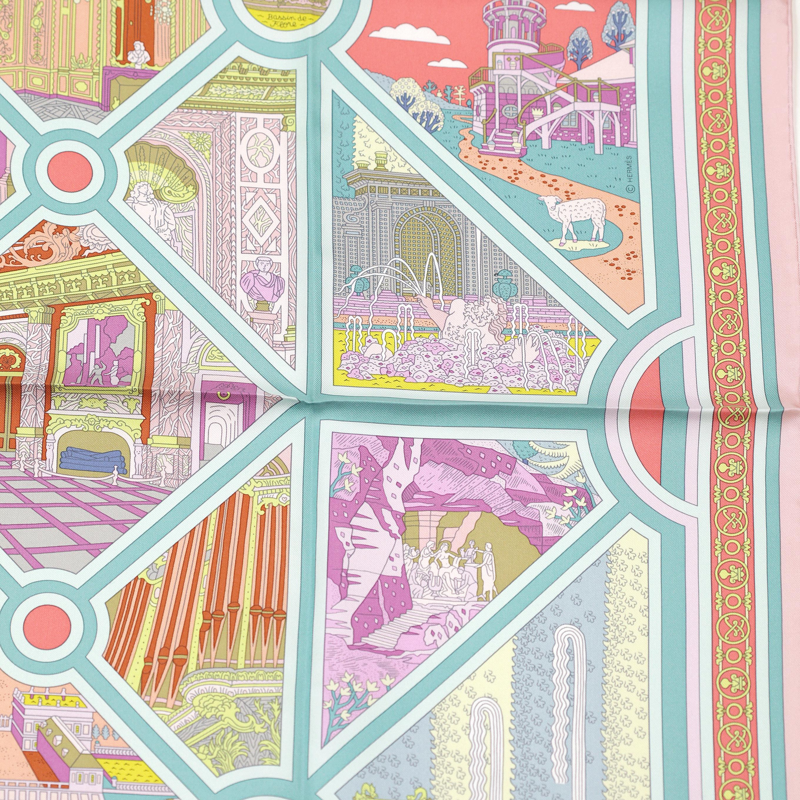 Hermes Scarf "Flanerie a Versailles" by Pierre Marie 90cm Silk | Carre Foulard