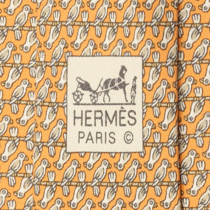 Hermes Men's Silk Tie Bird on a Wire Pattern 5514 | Necktie Cravate