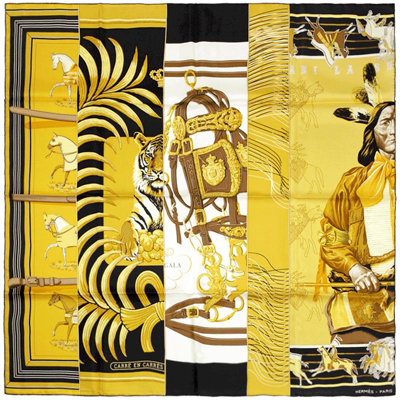 Hermes Scarf "Carre en Carres" by Bali Barret 90cm Silk | Carre Foulard