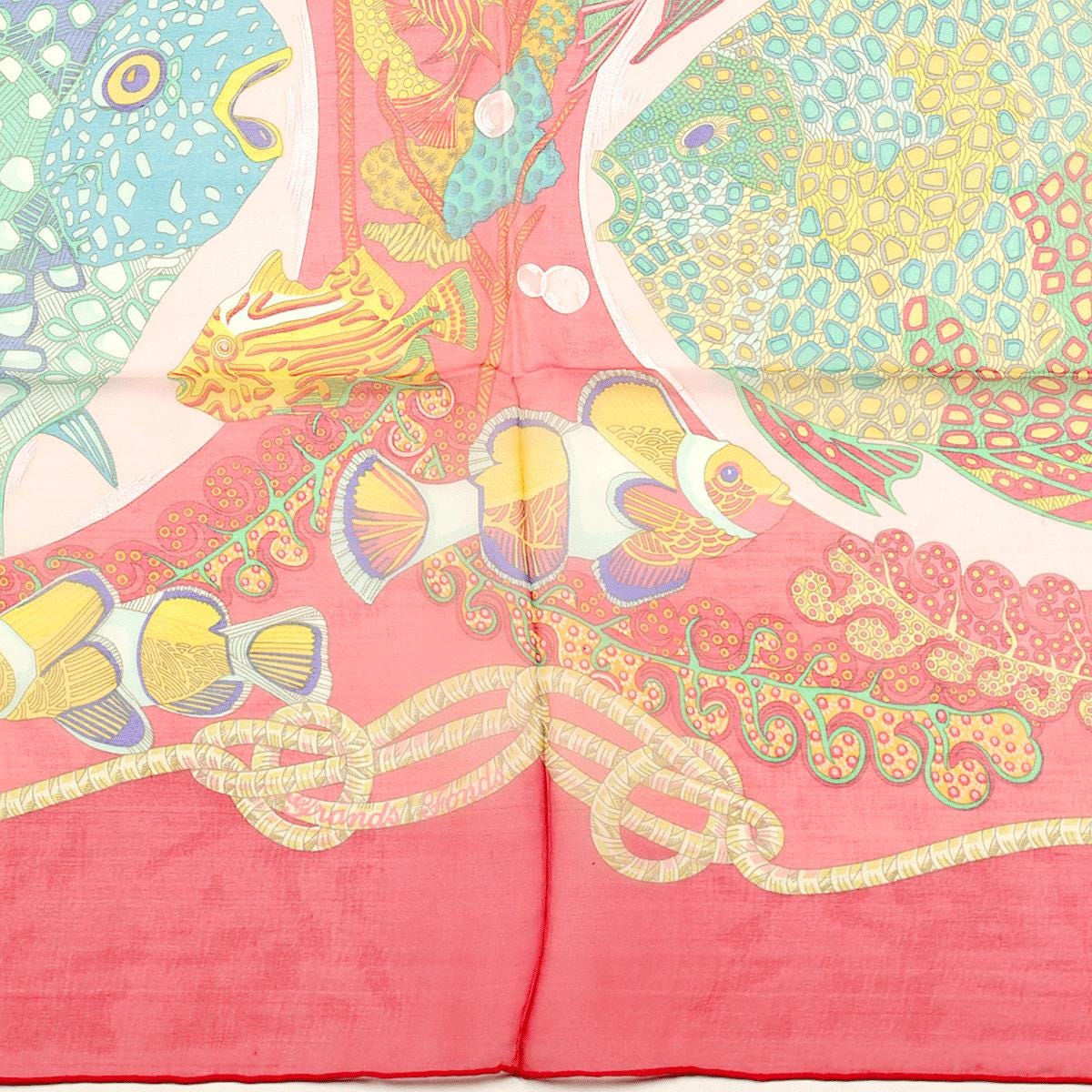 Hermes Scarf Mousseline "Grands Fonds" by Annie Faivre 90cm Silk | Carre Foulard Chiffon