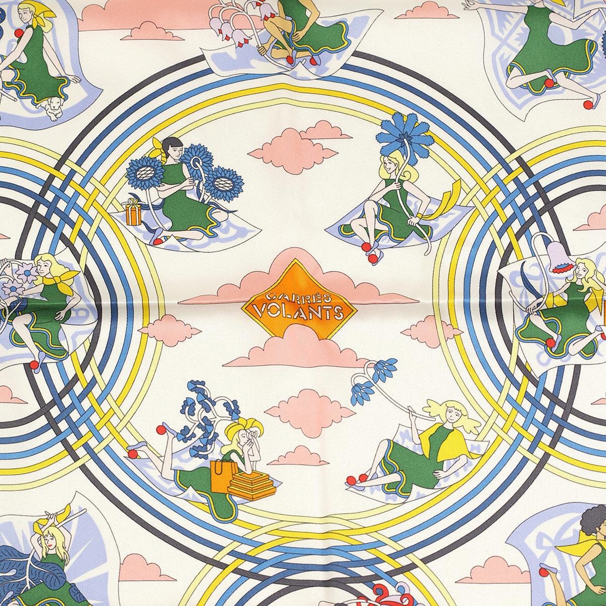【マリンムード漂う】HERMES Ferma carre 70 アンカー ブローチ A Toute Berline ! leather eyelet scarf 70 | Hermès USA