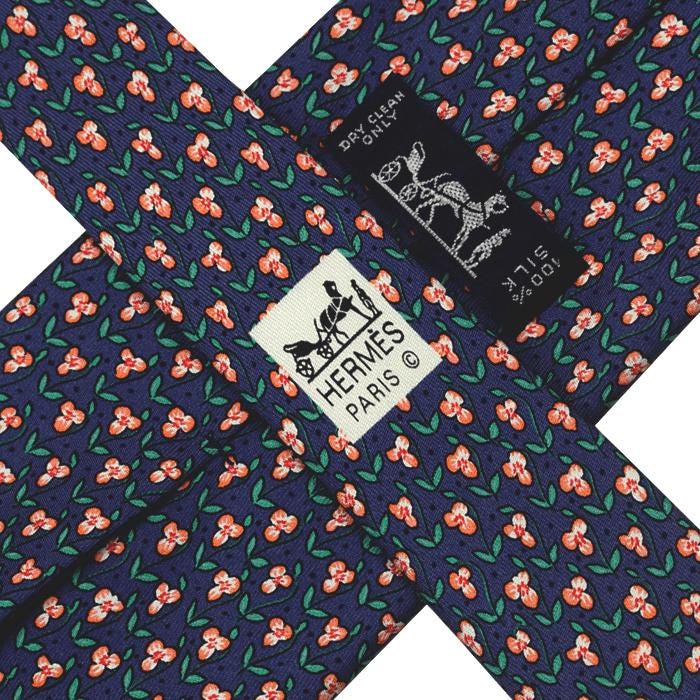 Hermes Men's Silk Tie Floral Pattern 7845 – Exquisite Artichoke