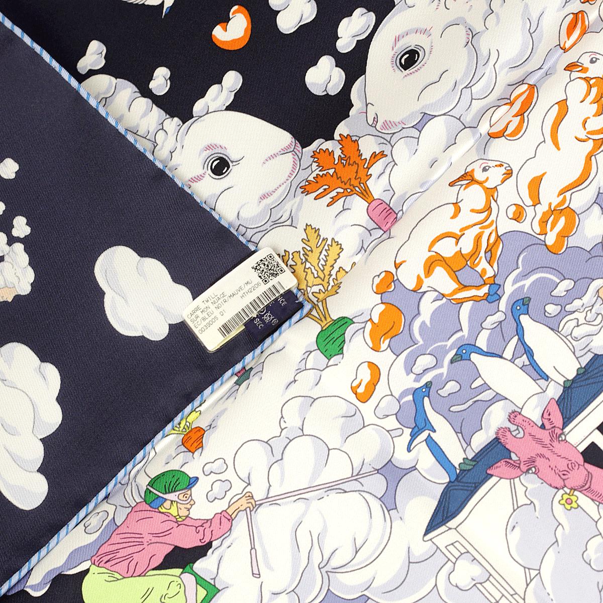 Hermes Scarf "Sur Mon Nuage" by Dimitri Rybaltchenko 90cm Silk | Foulard Carre