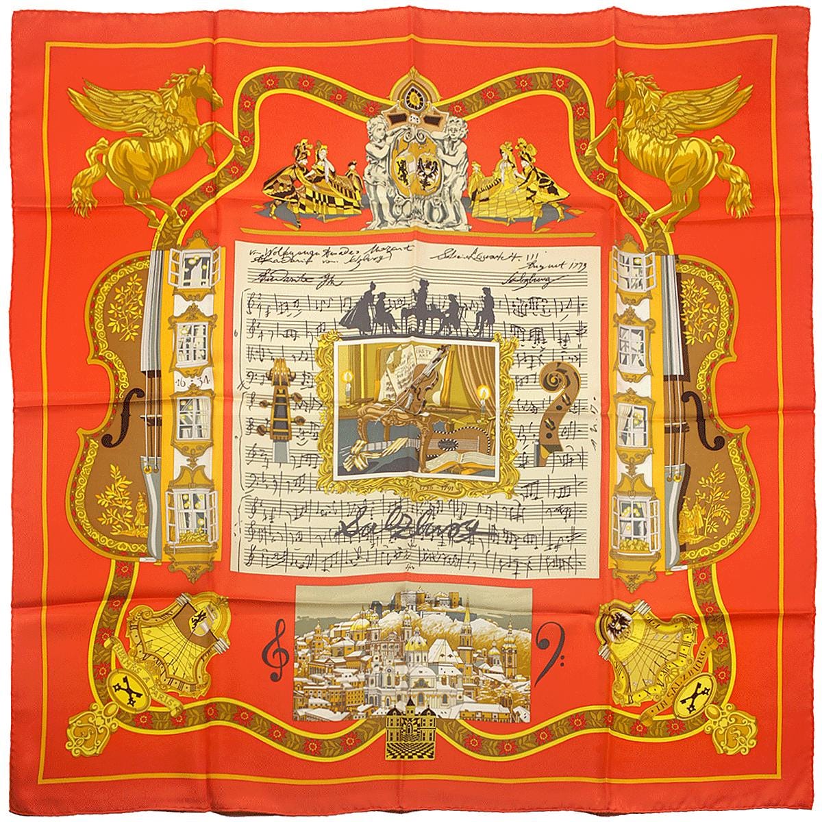 Hermes Scarf "Salzburg" by Loic Dubigeon 90cm Silk | Carre Foulard