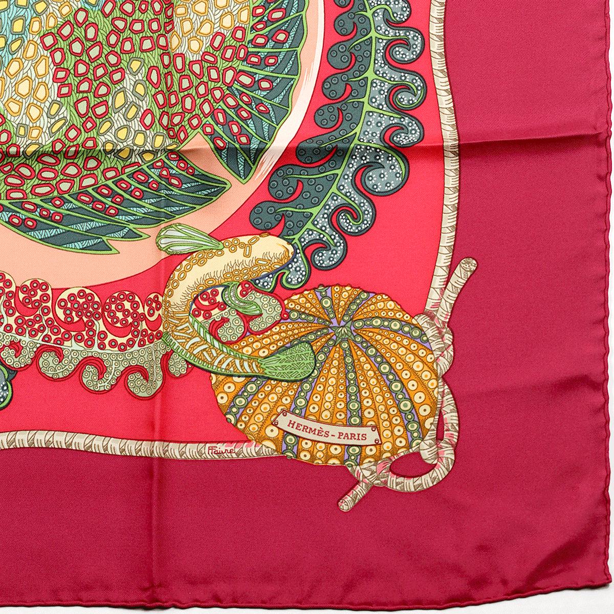 Hermes Scarf "Grands Fonds" by Annie Faivre 90cm Silk | Carre Foulard