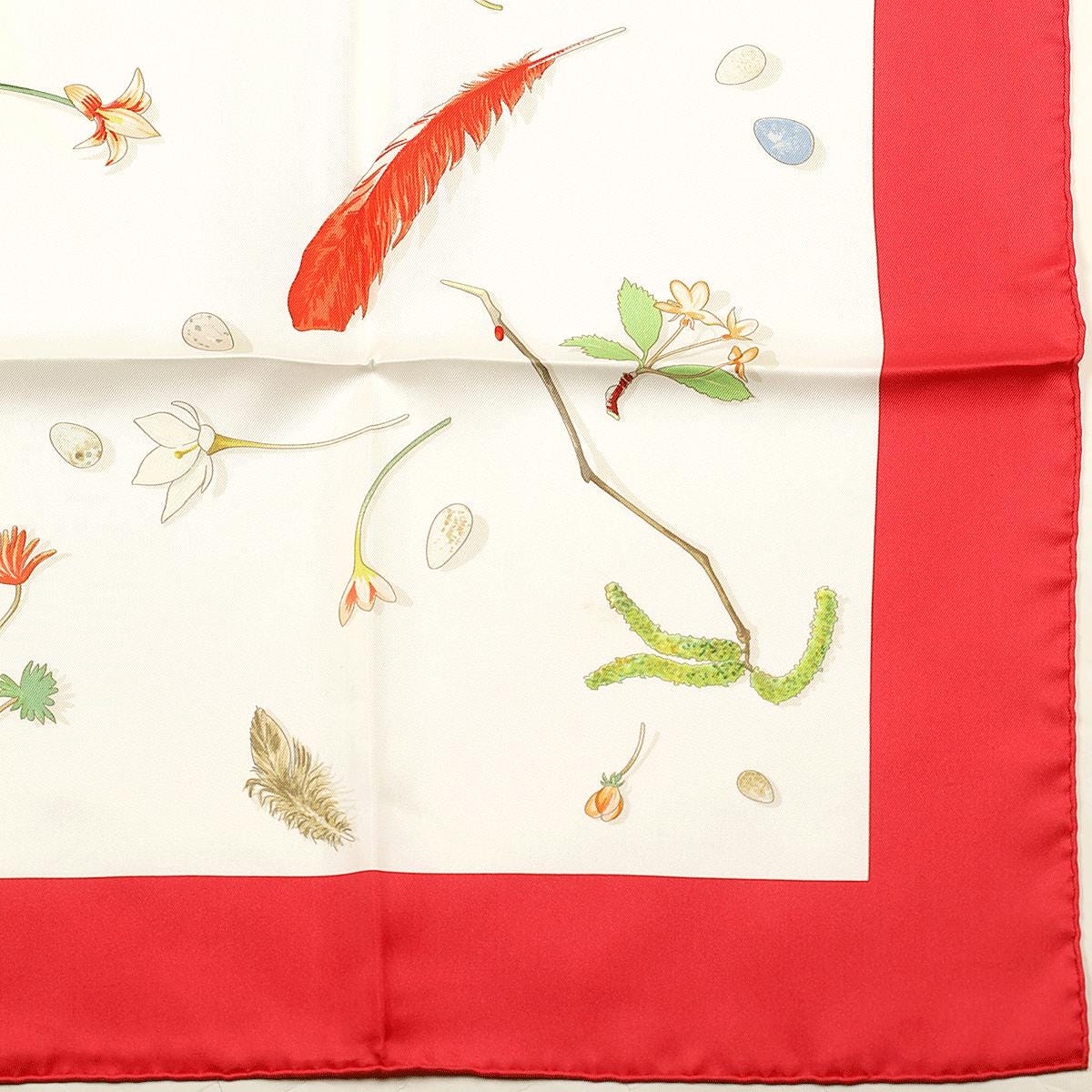 Hermes Scarf "Fleurs et Plumes" by Leigh P. Cook 90cm Silk