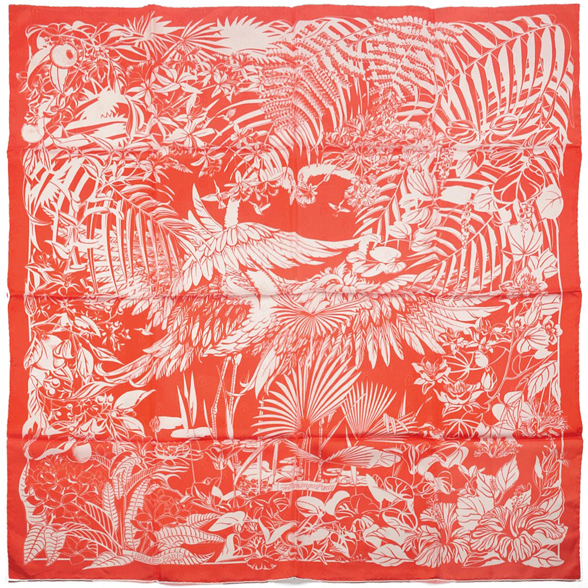 Hermes Scarf "Flamingo Party Tattoo" by Laurence Bourthoumieux 90cm Silk Jacquard | Carre Foulard