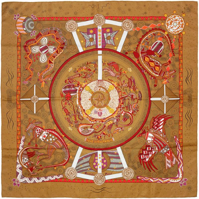 Hermes Scarf "Reve d'Australie" by Zoe Pauwels 90cm Silk | Carre Foulard