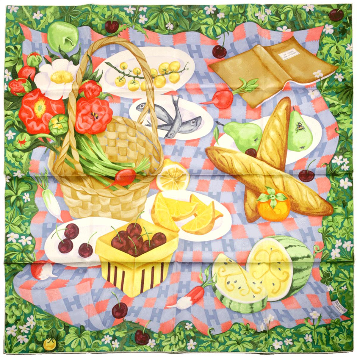 Hermes Scarf "Un Carre Sur L'Herbe" by Nikki Maloof 90cm Silk | Carre Foulard