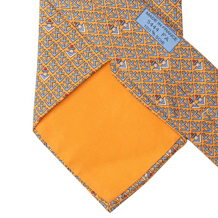 Hermes Men's Silk Tie Whimsical Sailors Pattern 5444 | Necktie Cravate