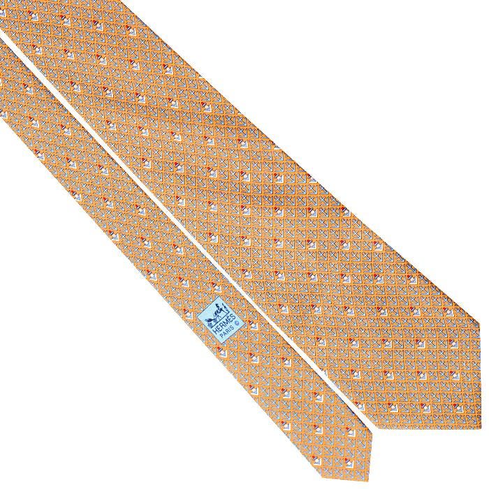 Hermes Men's Silk Tie Whimsical Sailors Pattern 5444 | Necktie Cravate