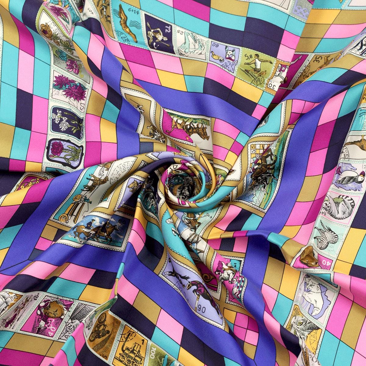 Hermes Scarf "Correspondance" by Caty Latham 90cm Silk | Carre Foulard