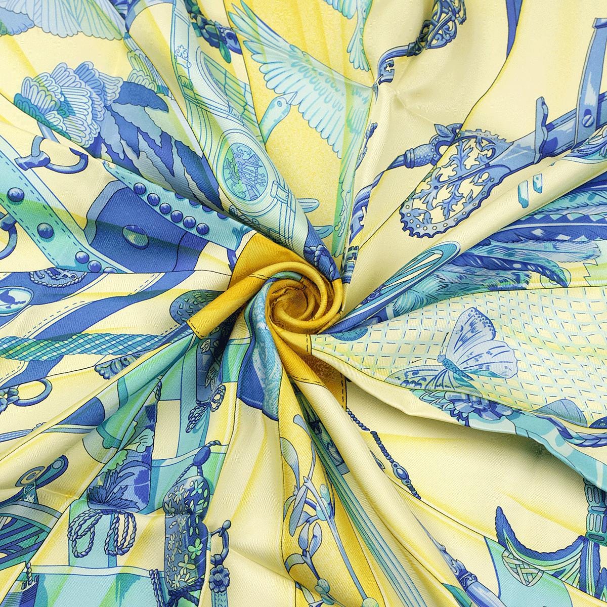 Hermes Scarf "Soleil de Soie" by Caty Latham 90cm Silk | Carre Foulard