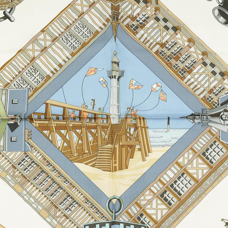 HERMES カレ90 CHARMES DES PLAGES NORMANDES Hermes Scarf 