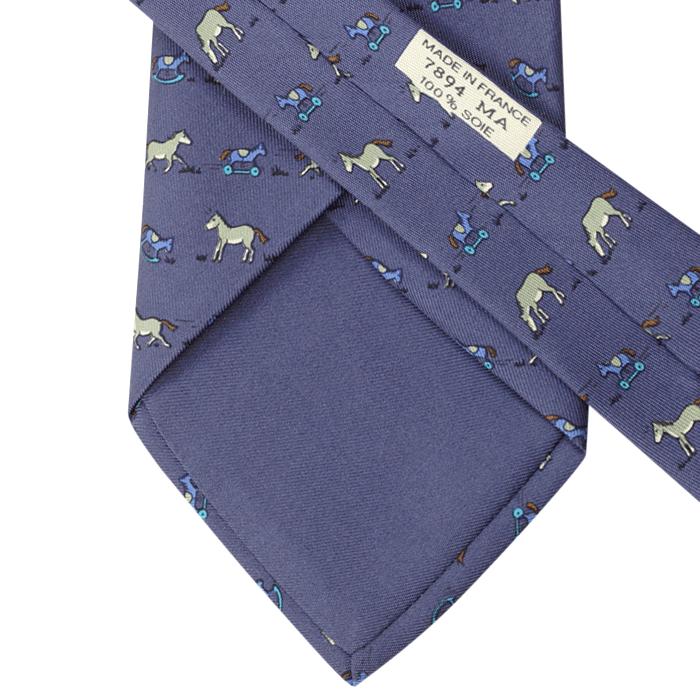 Hermes Men's Silk Tie Whimsical Toy Horses Pattern 7894 | Necktie Cravate