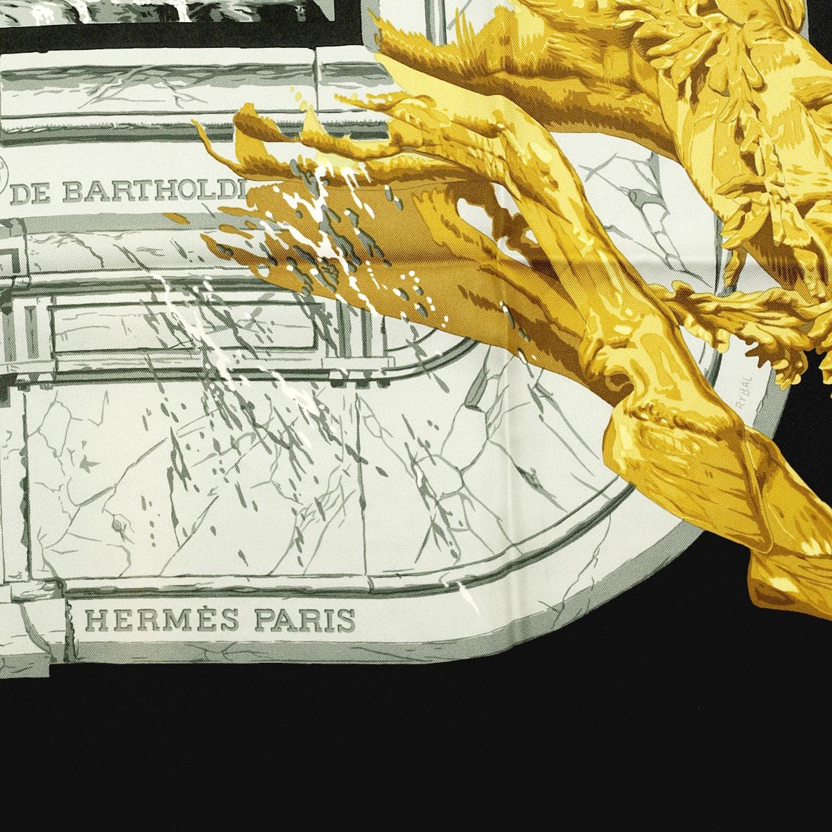 Hermes Scarf "La Fontaine de Bartholdi" by Vladimir Rybaltchenko 90cm Silk | Carre Foulard