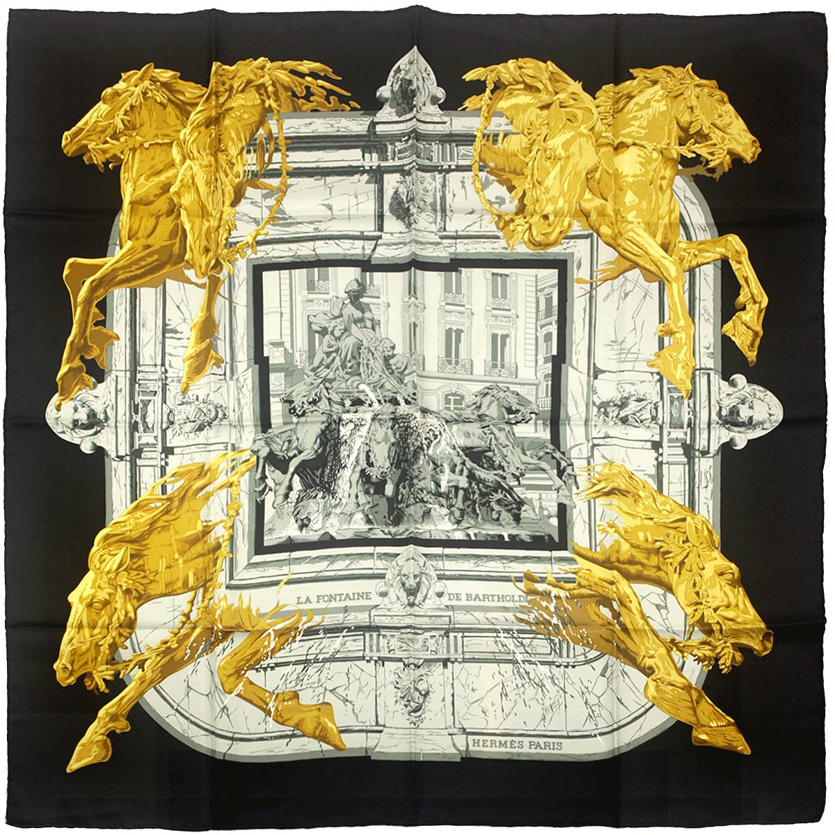 Hermes Scarf "La Fontaine de Bartholdi" by Vladimir Rybaltchenko 90cm Silk | Carre Foulard