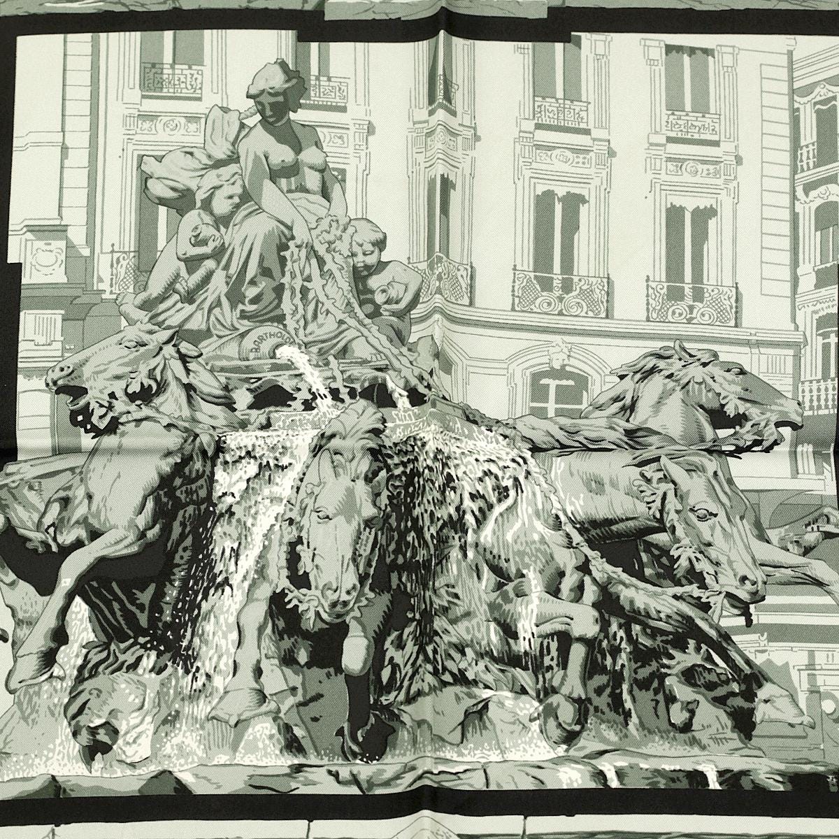 Hermes Scarf "La Fontaine de Bartholdi" by Vladimir Rybaltchenko 90cm Silk | Carre Foulard