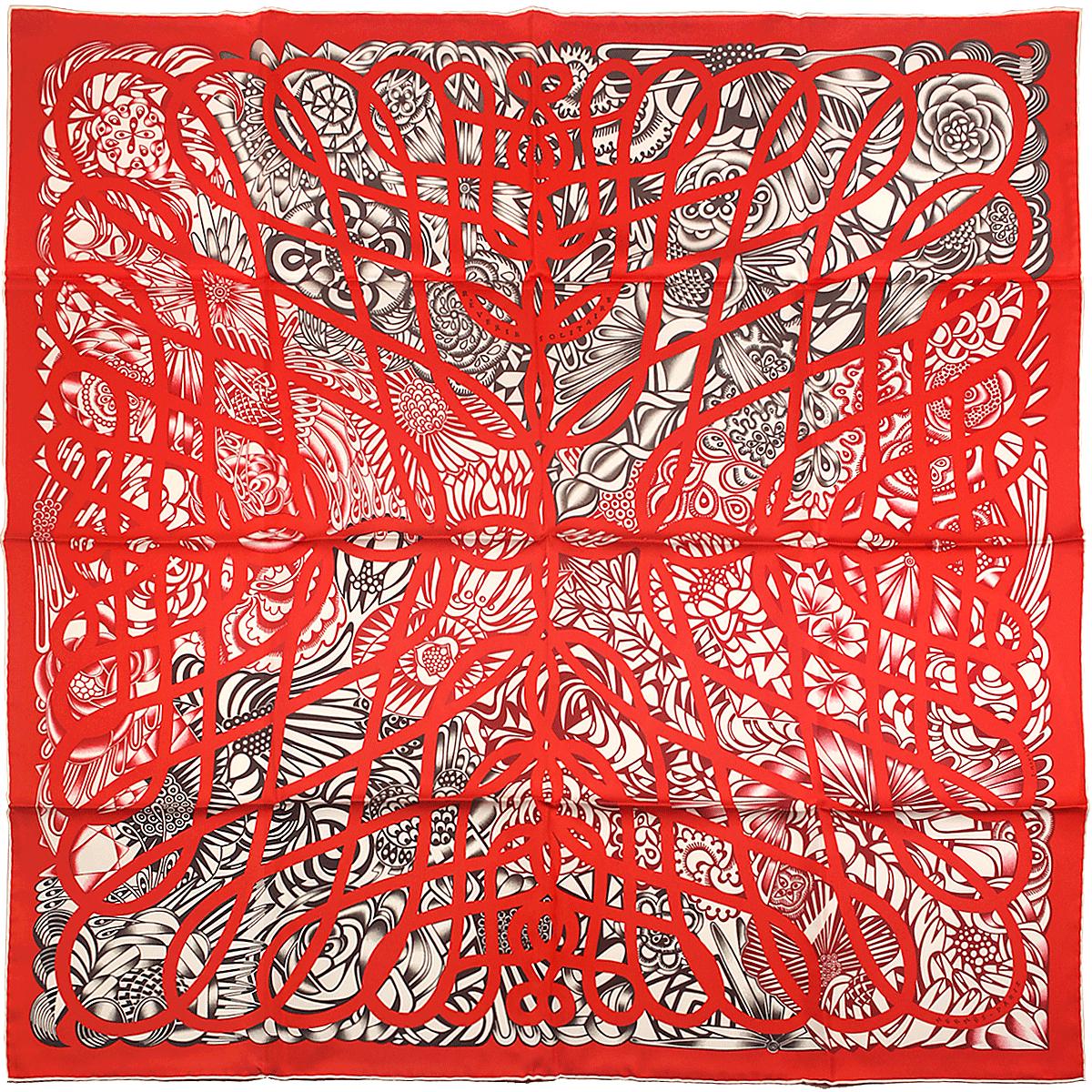 Hermes Scarf "Reverie Solitaire" by Florence Manlik 90cm Silk | Carre Foulard