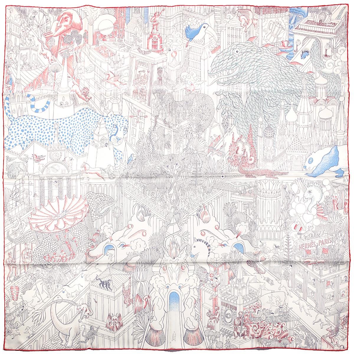 Hermes Scarf "Animapolis" by Jan Bajtlik 90cm Silk | Carre Foulard